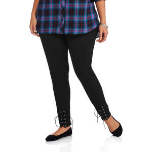 LOYAL THREADS Women's Leggings Black Lace Up Skinny Legs PLUS SIZE 1X